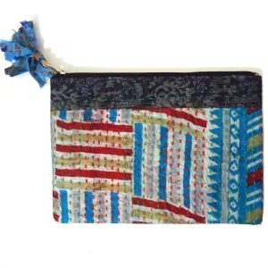 Kantha Pouch - Teal