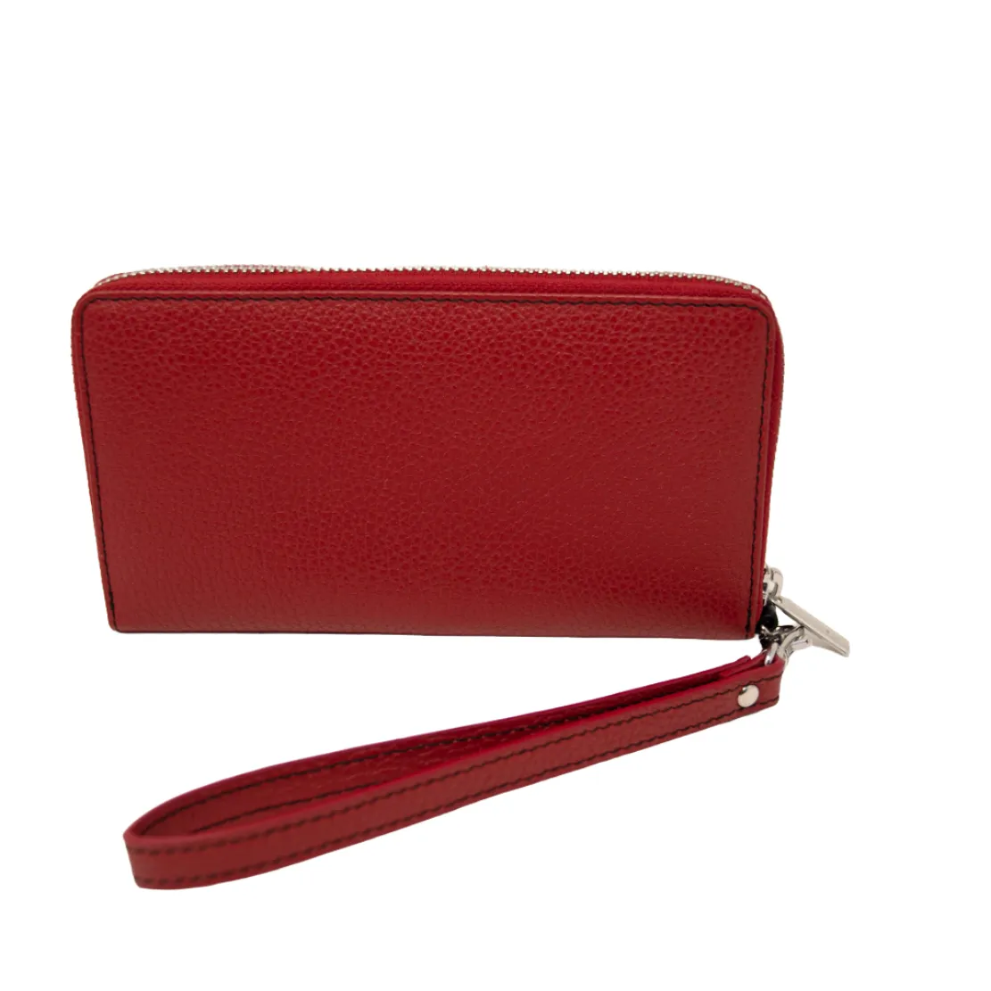 Ladies Italian Pebble Clutch - Red