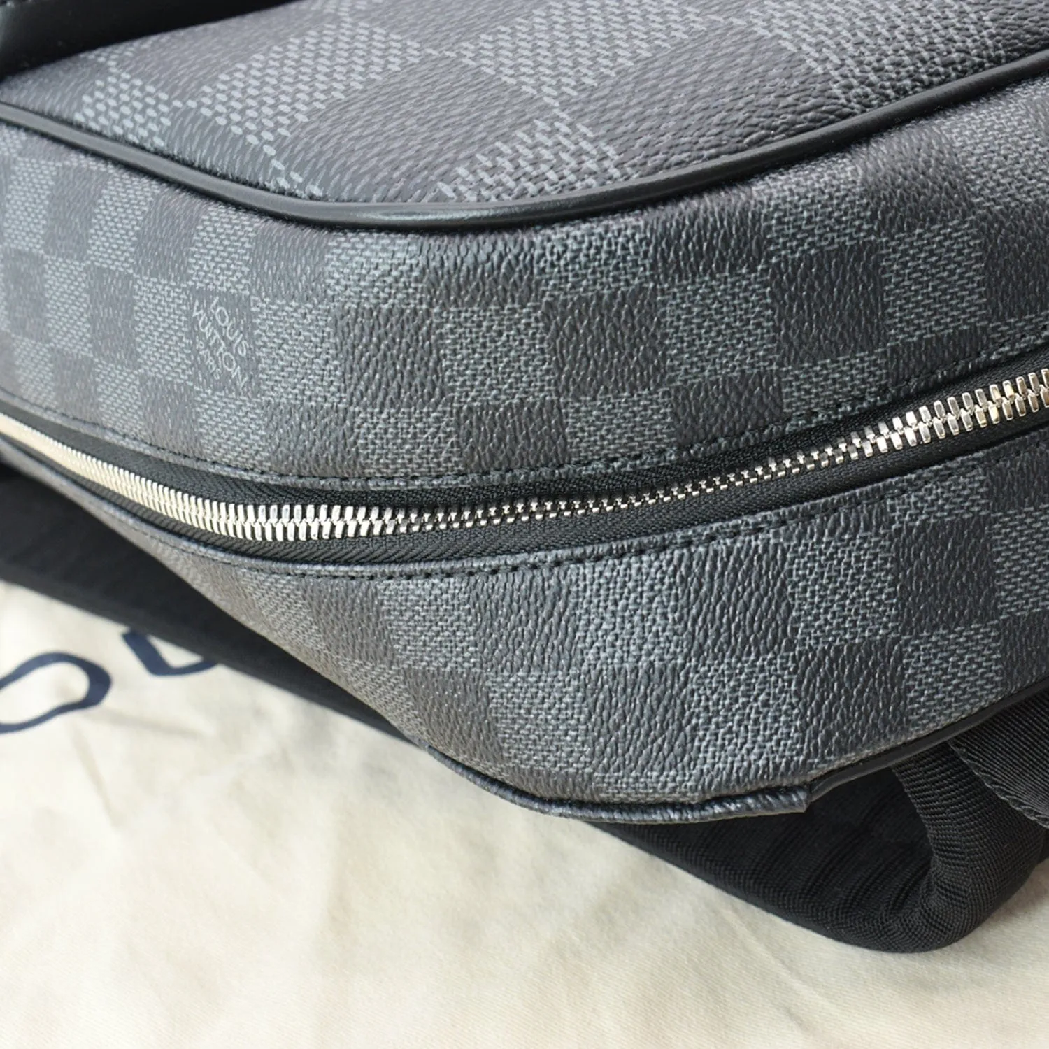 LOUIS VUITTON Campus Damier Graphite Canvas Backpack Bag Gray