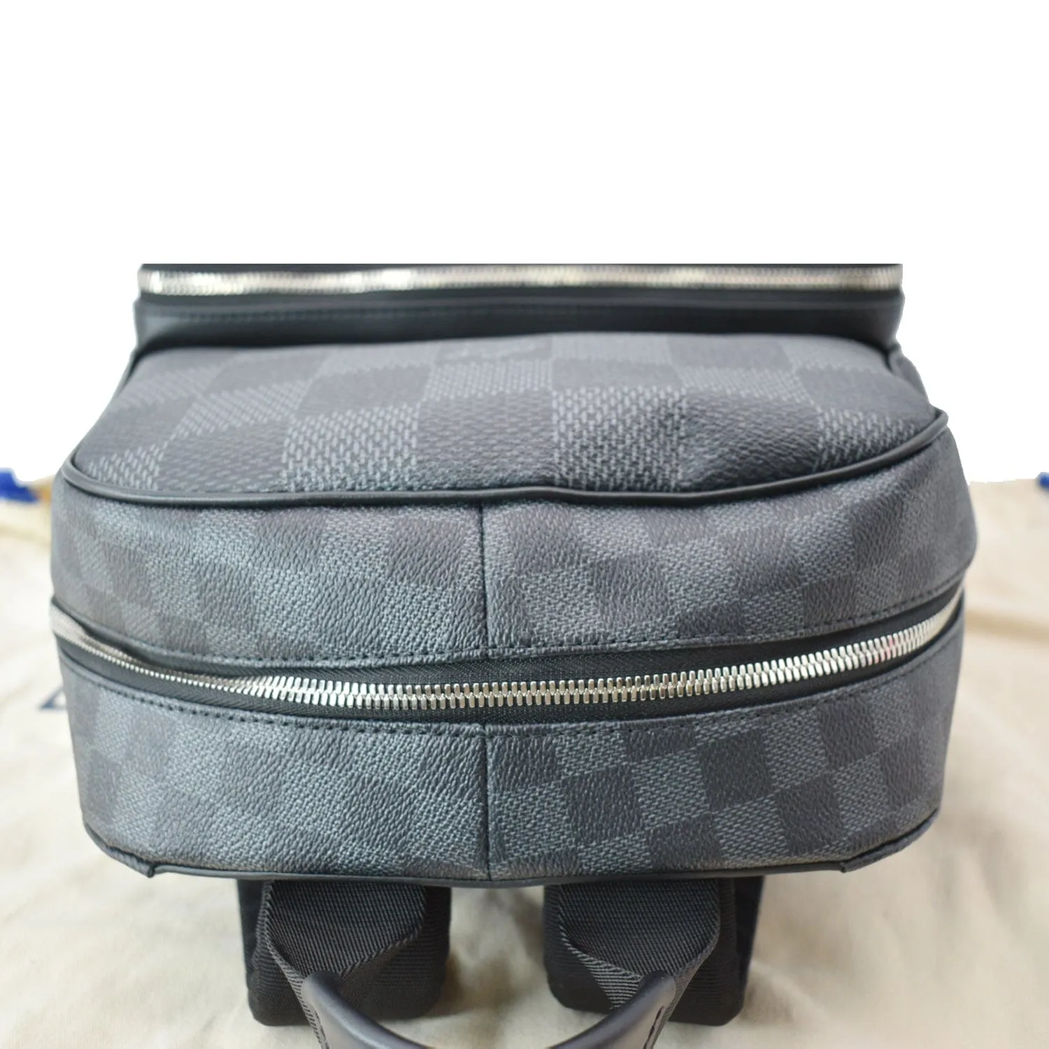 LOUIS VUITTON Campus Damier Graphite Canvas Backpack Bag Gray