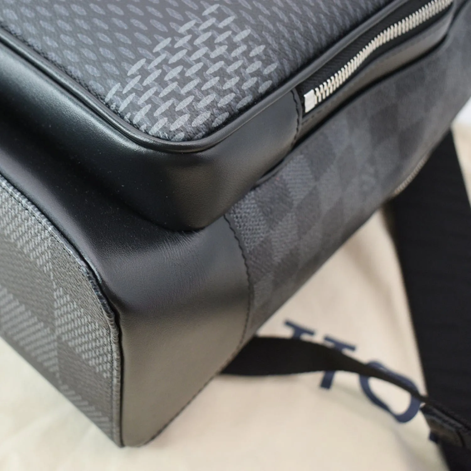 LOUIS VUITTON Campus Damier Graphite Canvas Backpack Bag Gray