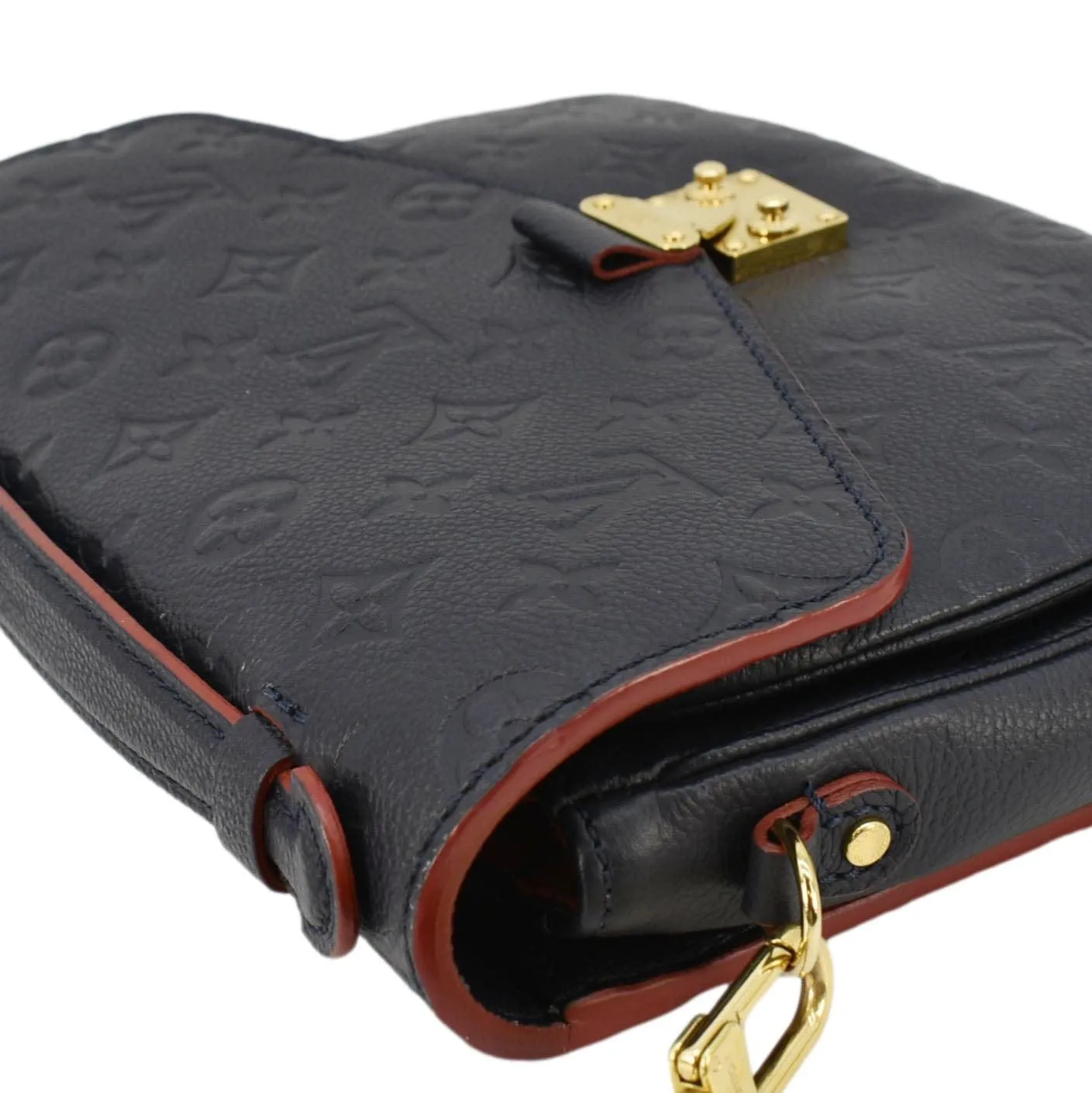 LOUIS VUITTON Metis Pochette Empreinte Leather Crossbody Bag Navy Blue