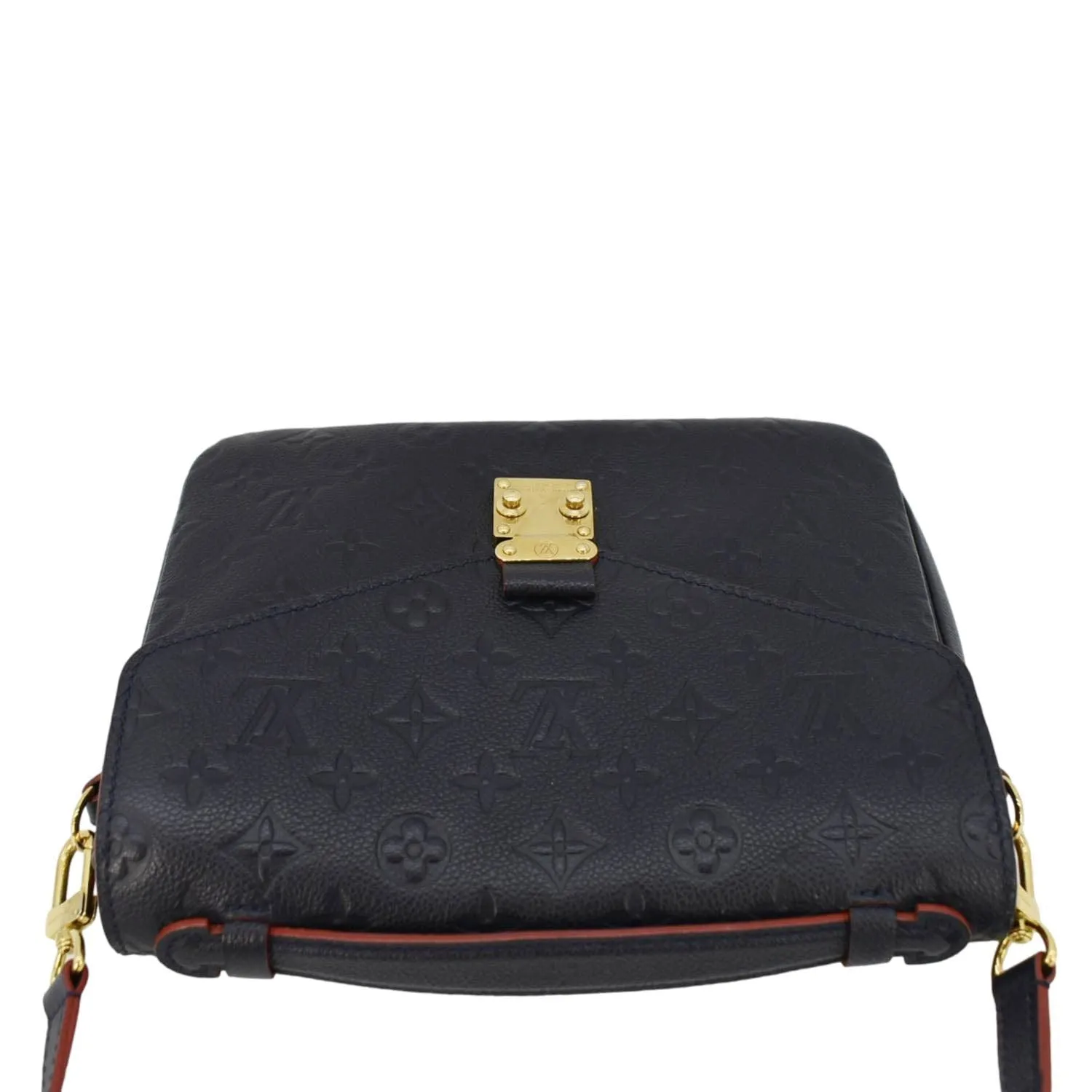 LOUIS VUITTON Metis Pochette Empreinte Leather Crossbody Bag Navy Blue