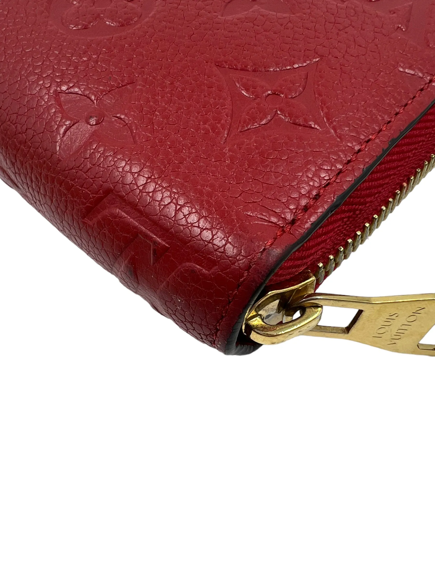 Louis Vuitton Red Empreinte Leather Zippy Wallet
