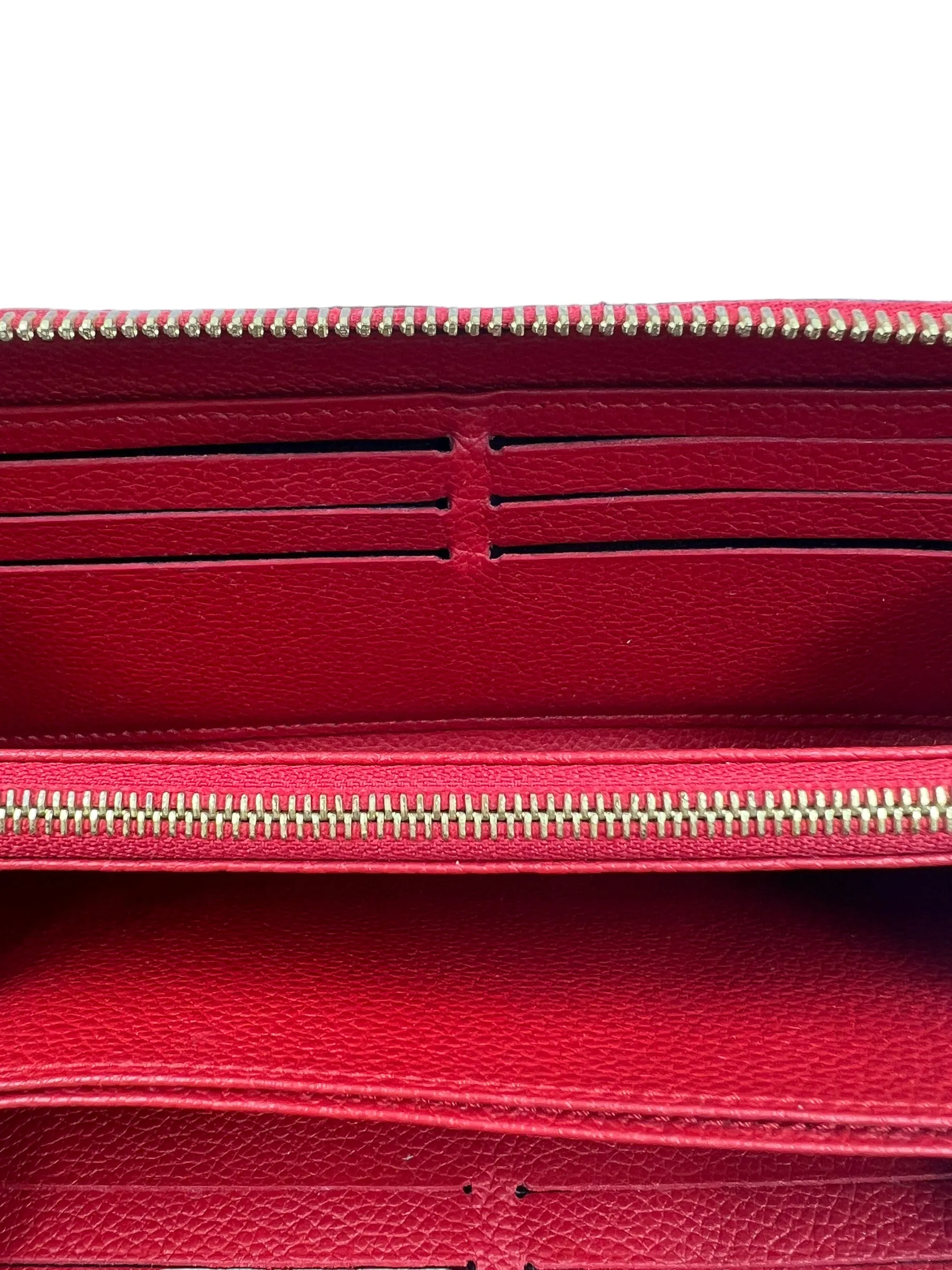 Louis Vuitton Red Empreinte Leather Zippy Wallet