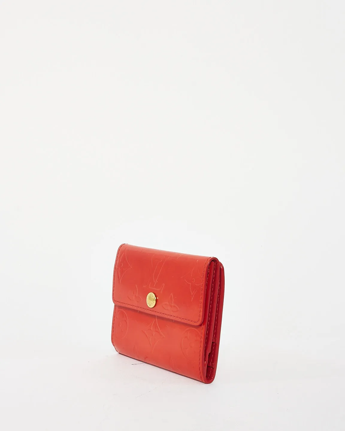 Louis Vuitton Rouge Grenadine Monogram Vernis Ludlow Card Case Wallet
