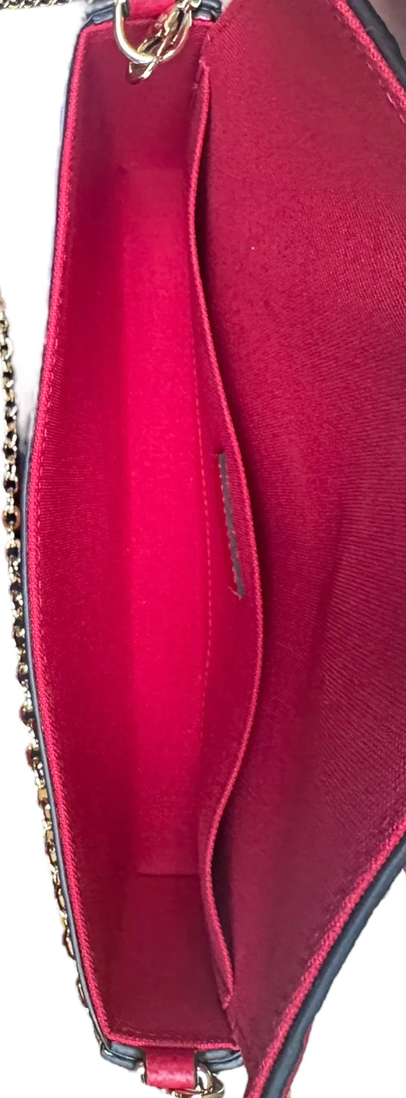 Louis Vuitton Scarlet Red Emperiente Leather Felicie Chain Wallet Crossbody Bag
