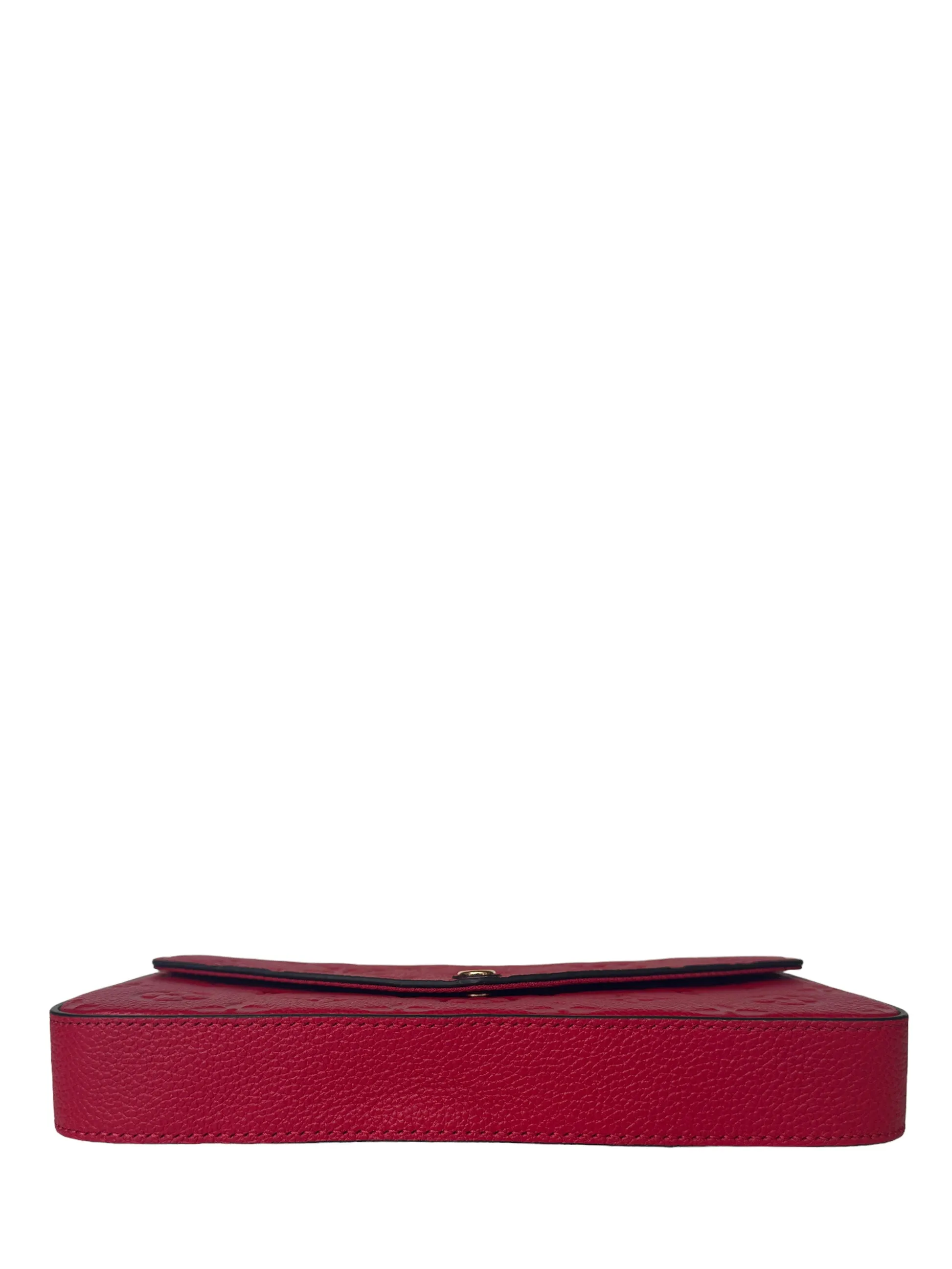 Louis Vuitton Scarlet Red Emperiente Leather Felicie Chain Wallet Crossbody Bag