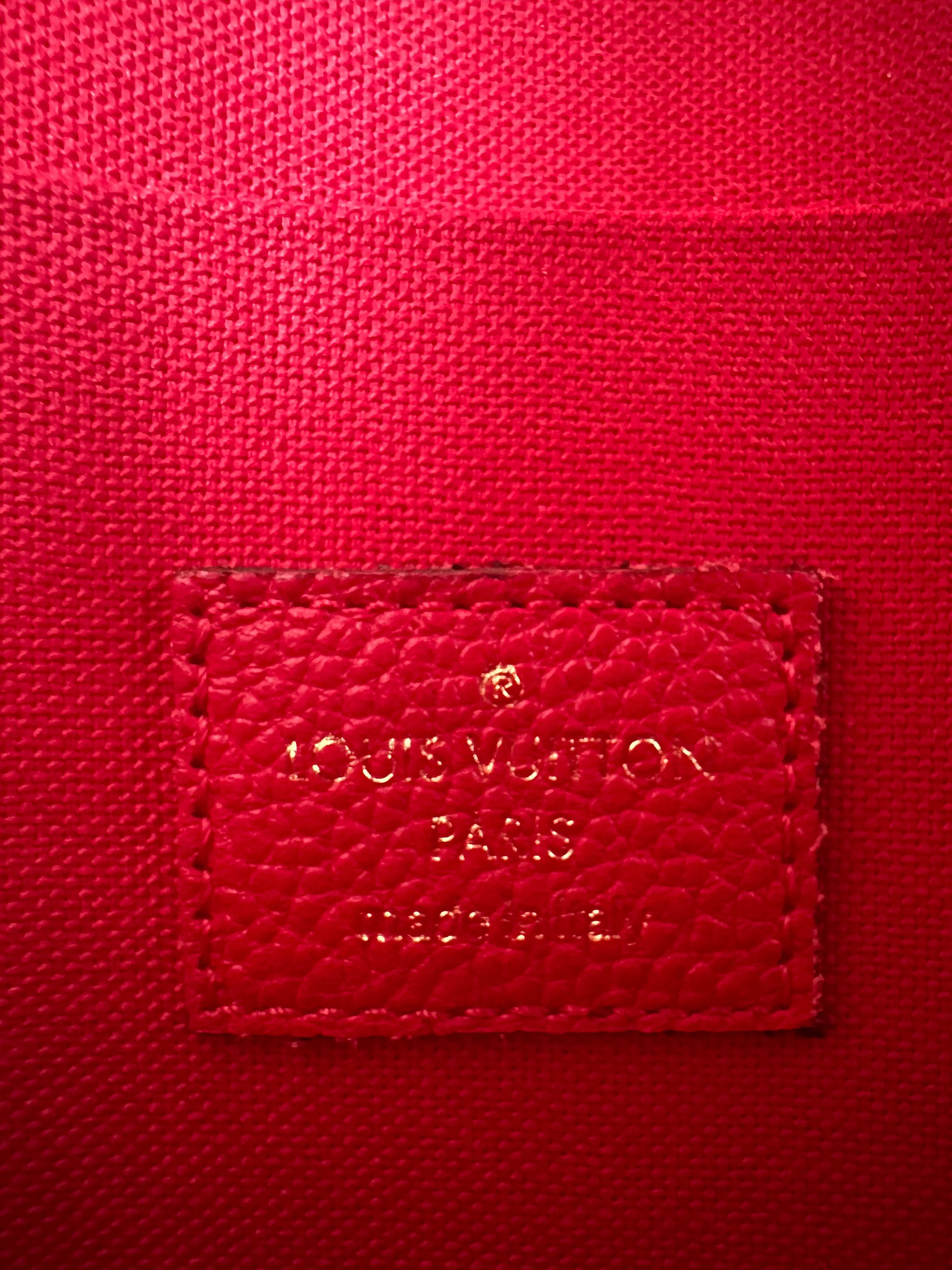 Louis Vuitton Scarlet Red Emperiente Leather Felicie Chain Wallet Crossbody Bag
