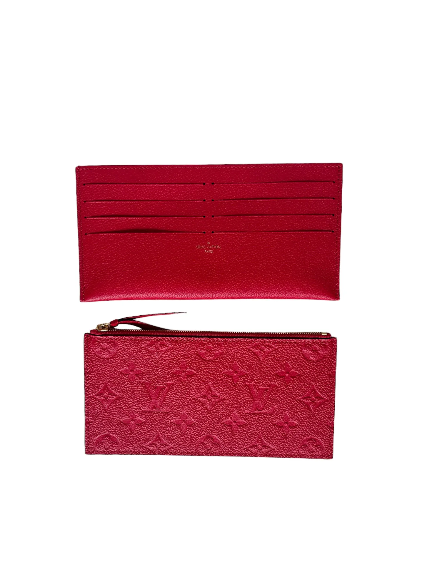Louis Vuitton Scarlet Red Emperiente Leather Felicie Chain Wallet Crossbody Bag