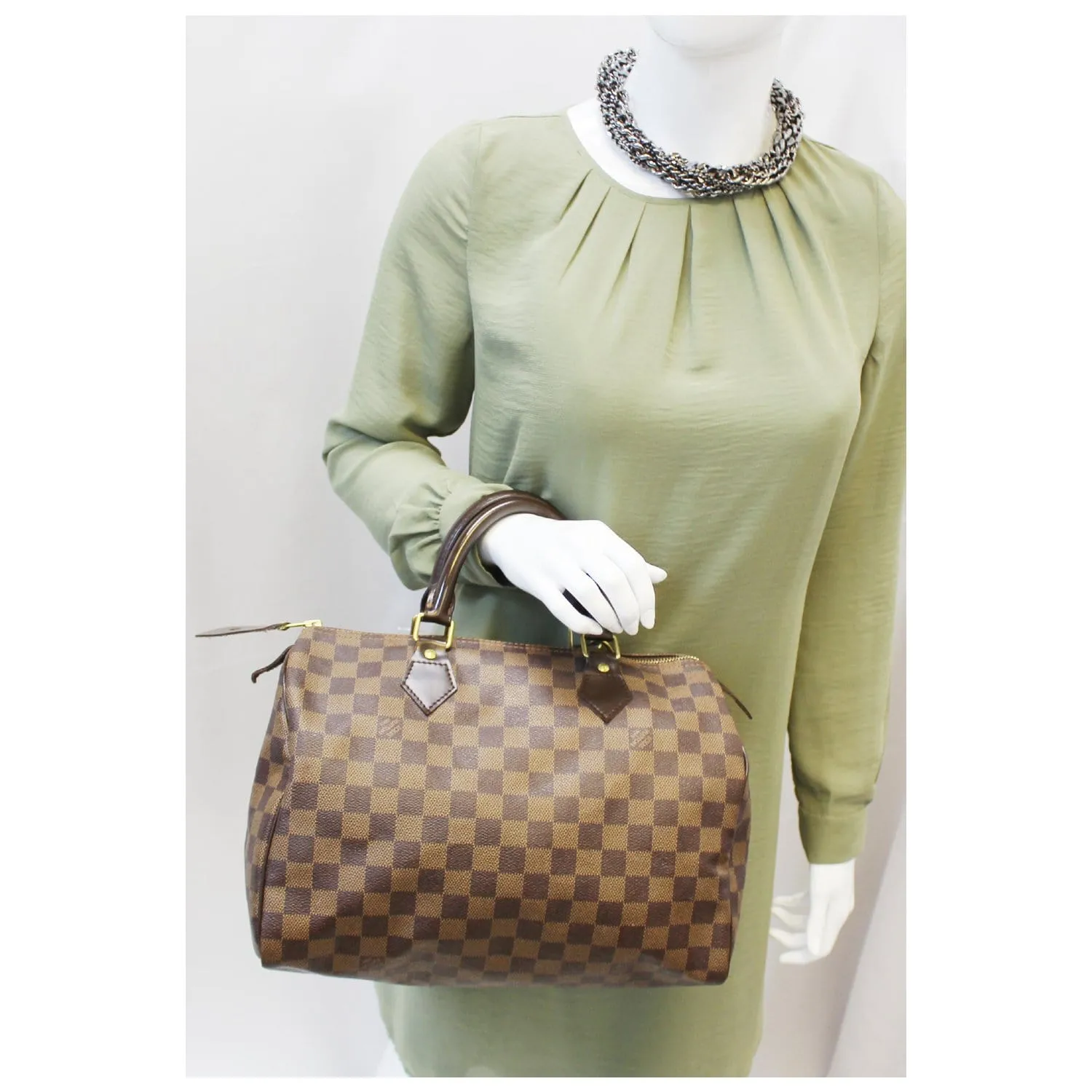 LOUIS VUITTON Speedy 30 Damier Ebene Satchel Handbag