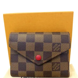 LOUIS VUITTON Victorine Damier Ebene Wallet Red