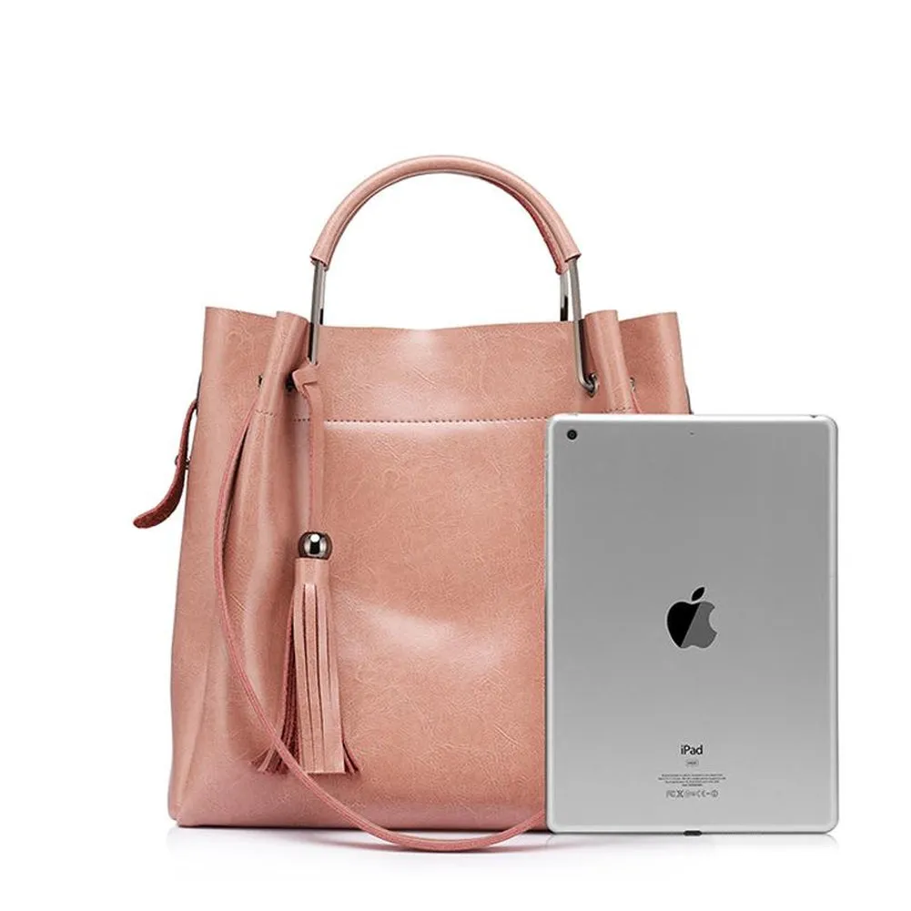 <bold>Tote & Crossbody Bag Set <br>Genuine-Leather