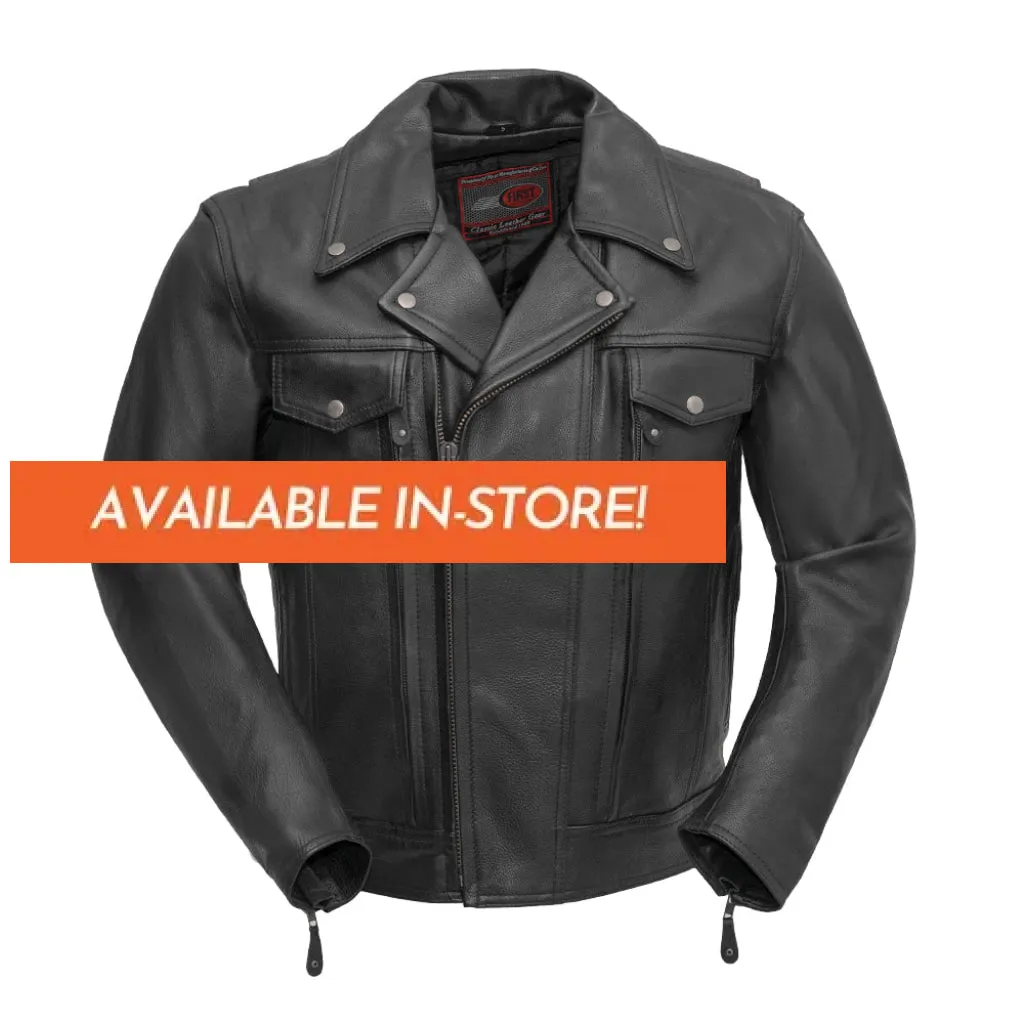 Mastermind Men's Motorcycle Leather Jacket - Extreme Biker Leather