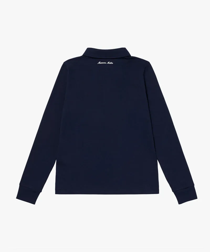 MCC Collar Button Down L/S Tee - Dark Navy