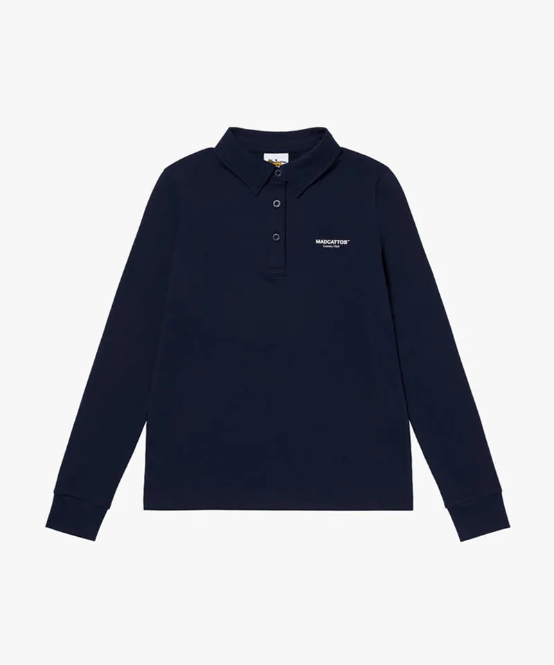 MCC Collar Button Down L/S Tee - Dark Navy