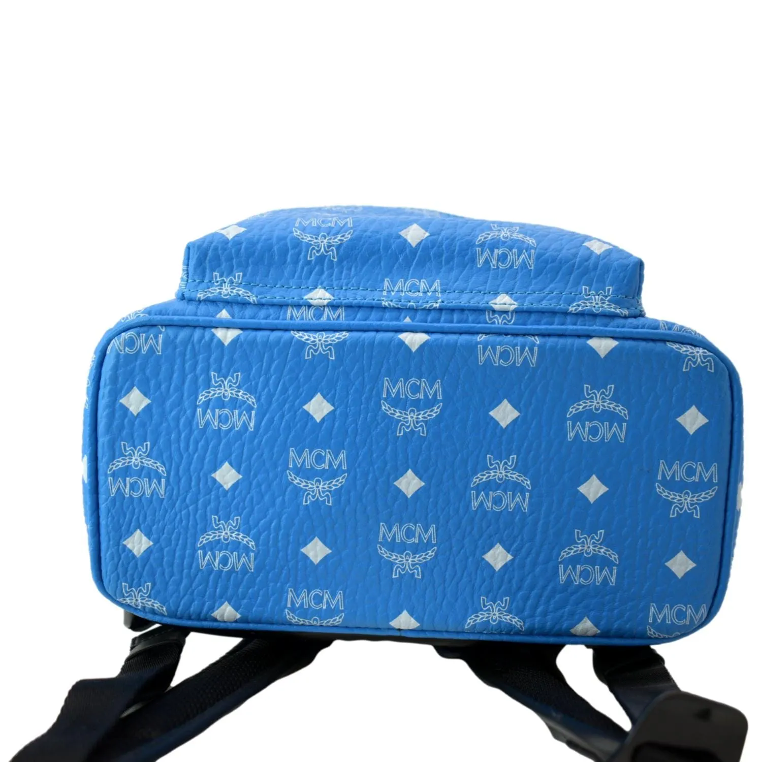 MCM Stark Classic Visetos Canvas Backpack Light Blue