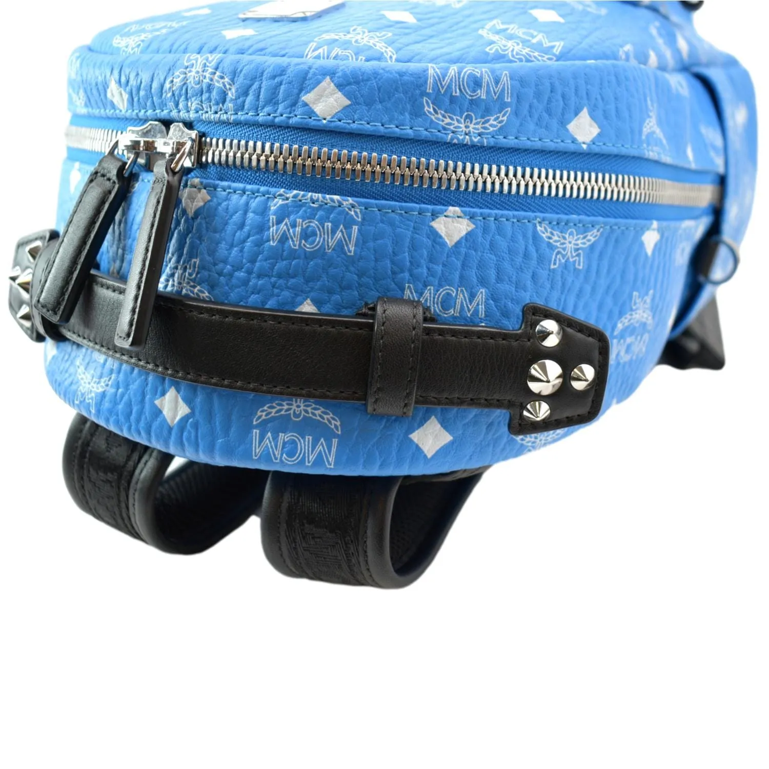 MCM Stark Classic Visetos Canvas Backpack Light Blue