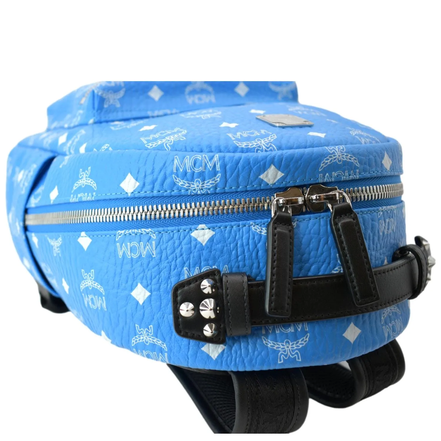 MCM Stark Classic Visetos Canvas Backpack Light Blue