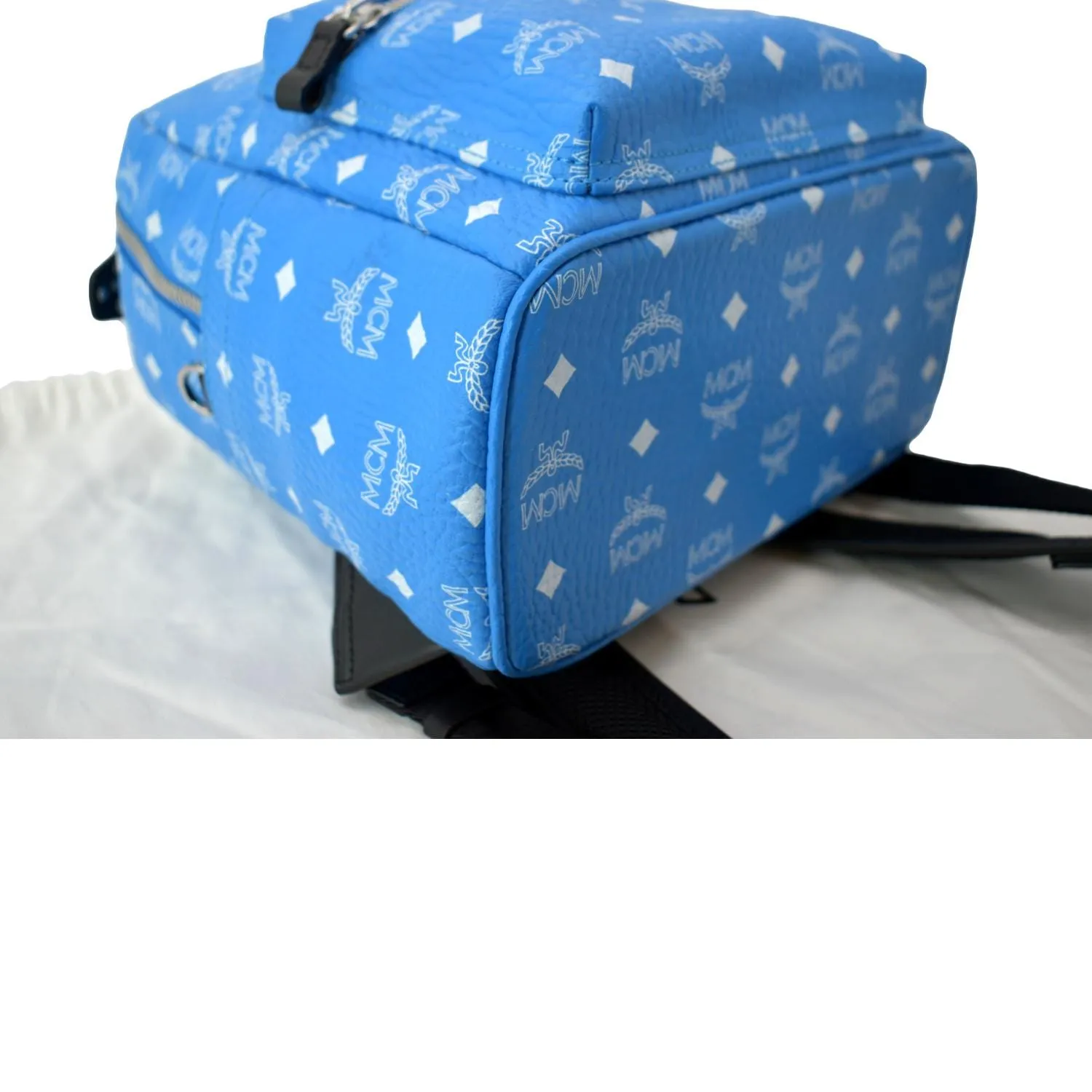 MCM Stark Classic Visetos Canvas Backpack Light Blue