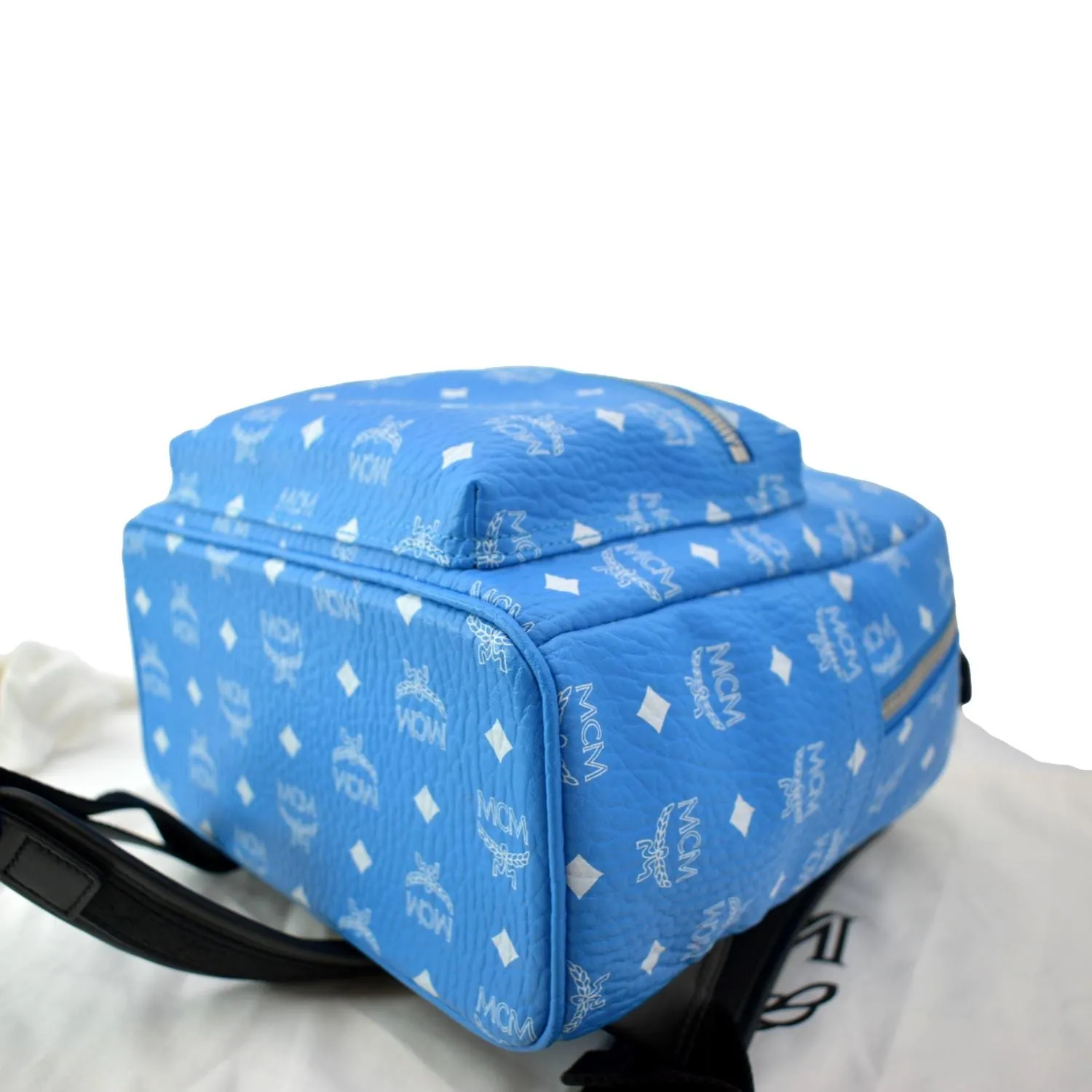 MCM Stark Classic Visetos Canvas Backpack Light Blue
