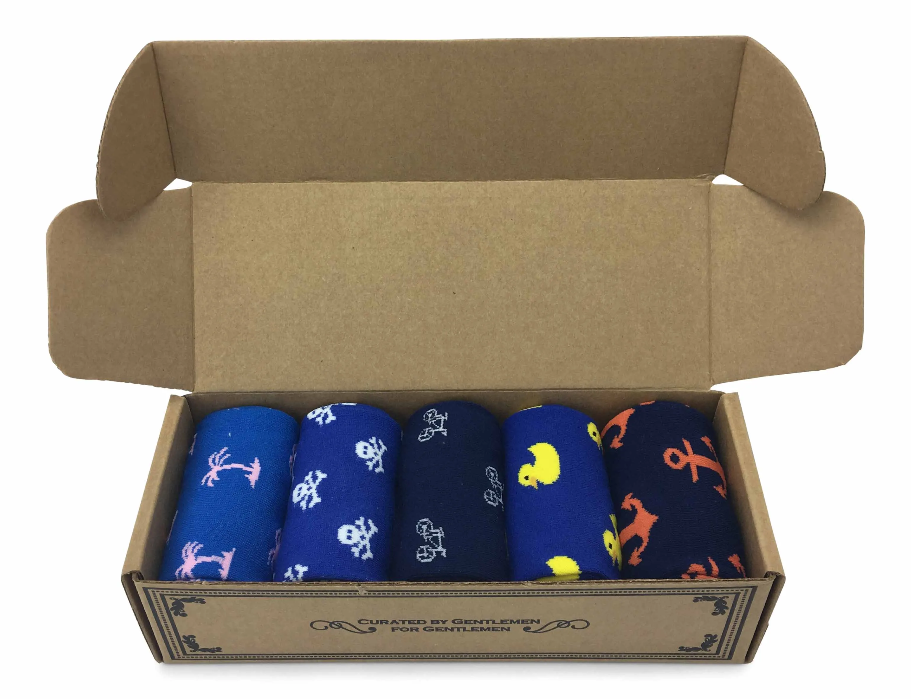Men Novelty Fashion Dress Socks-5 Pair Fancy Power Sock-Fun Colorful Theme Socks