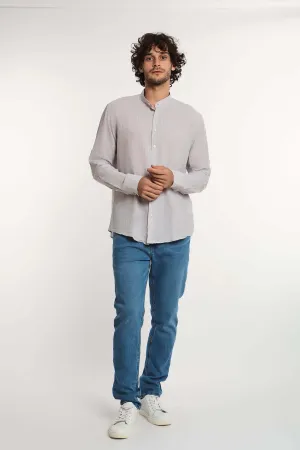 Men Shirt Casual Regular Fit Beige