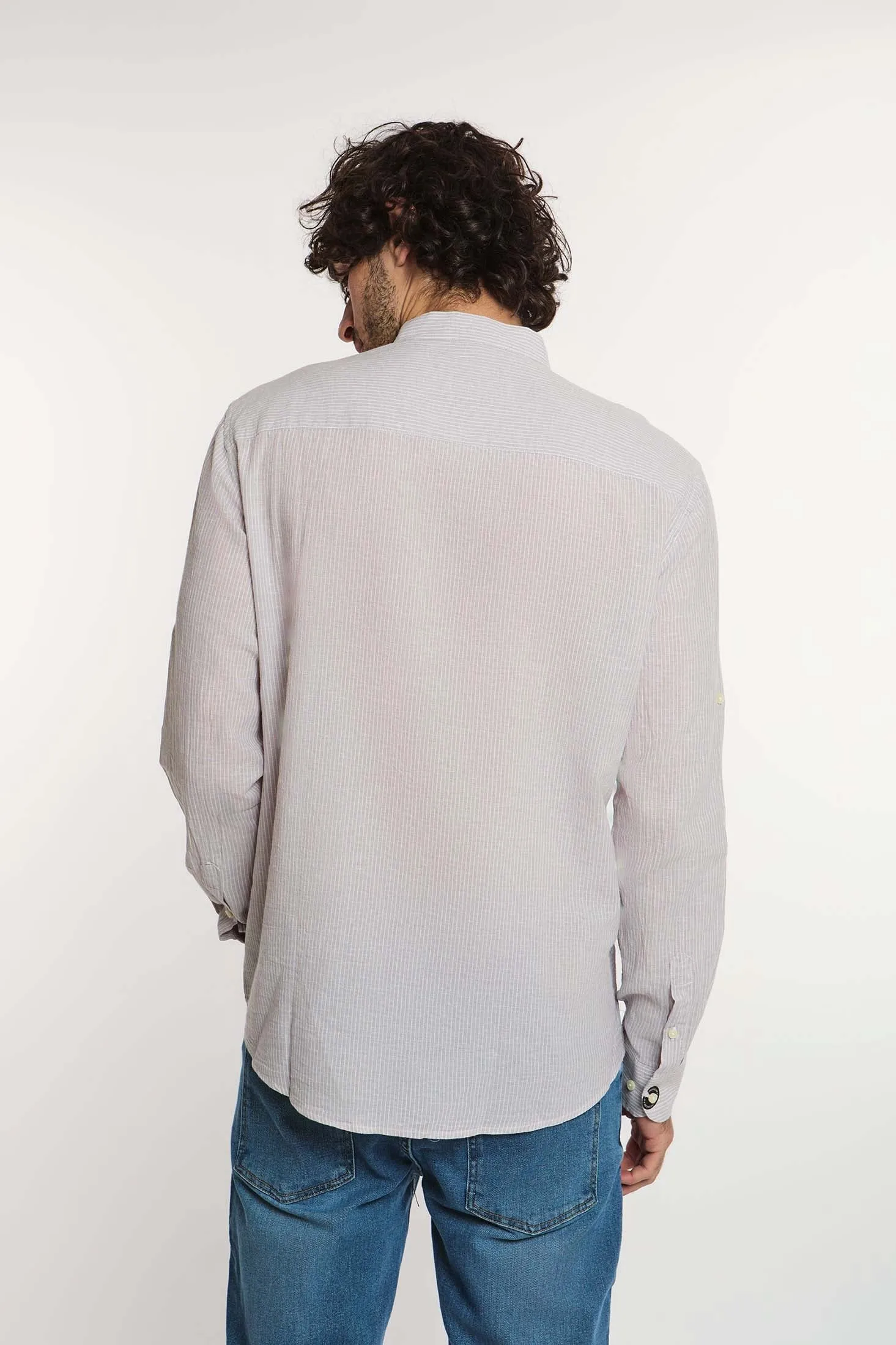 Men Shirt Casual Regular Fit Beige