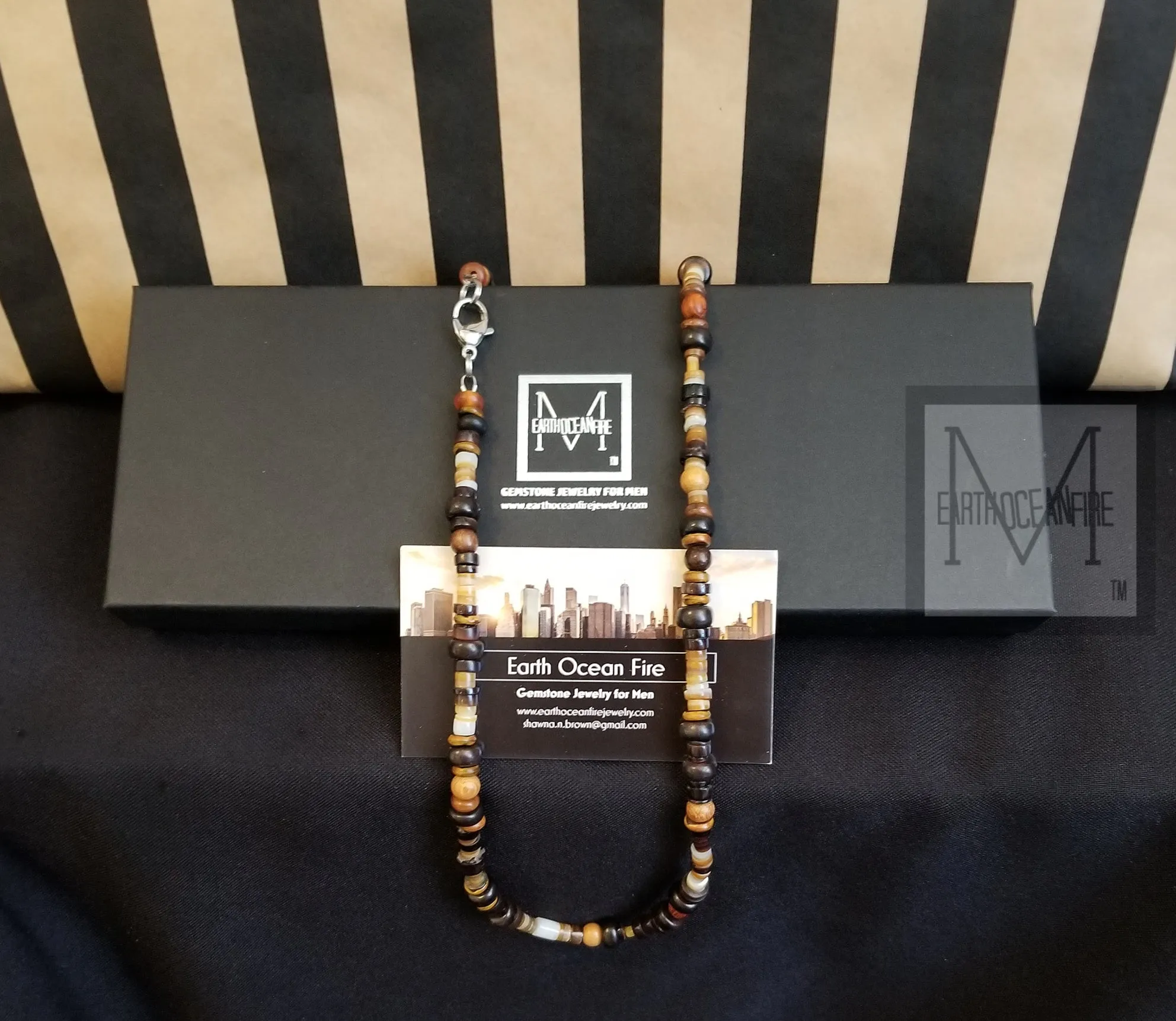 Men's Brown Beaded Necklace