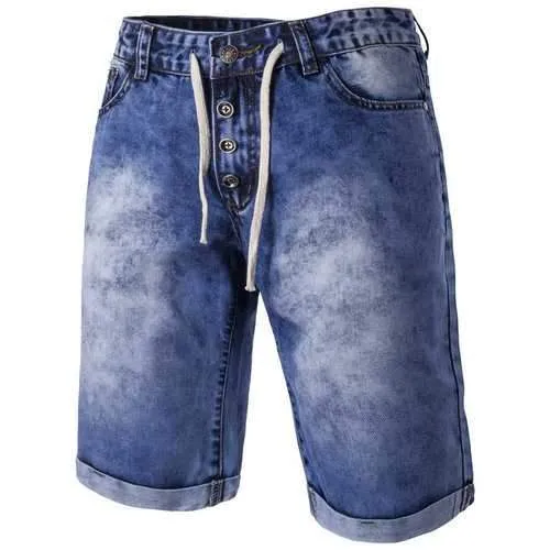 Men's Casual Elastic Waist Denim Short