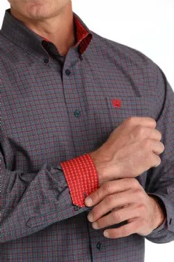 Men's Cinch Plaid Button-Down Western Shirt - Navy