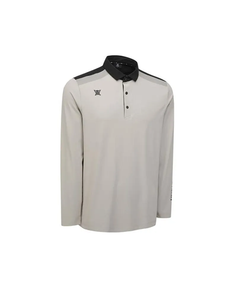 Men's Collar Combination L/TS - Beige