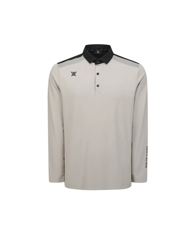 Men's Collar Combination L/TS - Beige