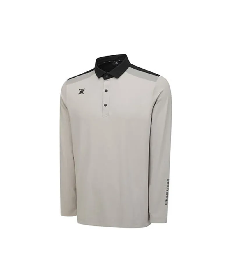 Men's Collar Combination L/TS - Beige