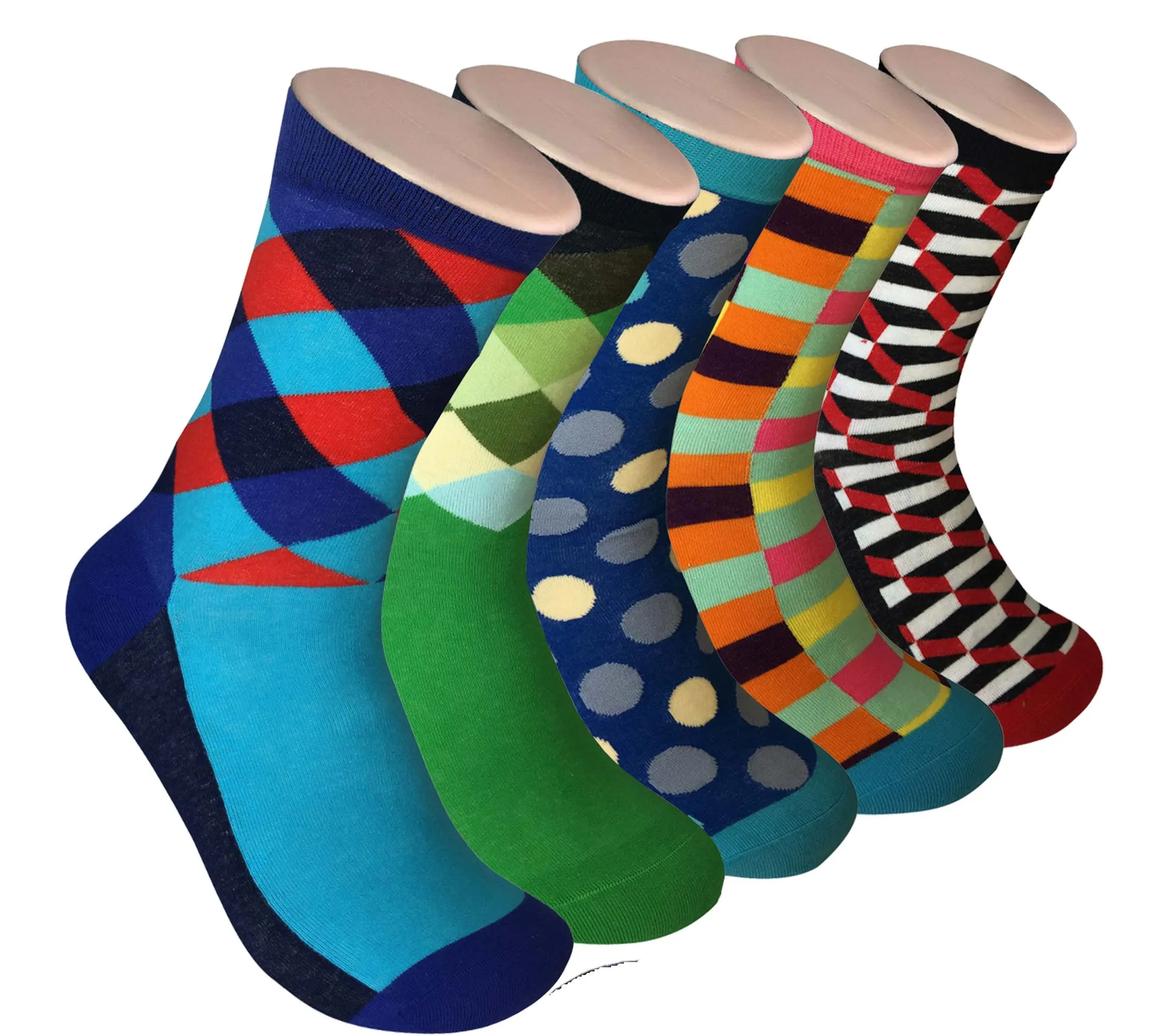 Mens Funky Fun Colorful Socks - Hipster Power Socks - Premium Cotton Socks