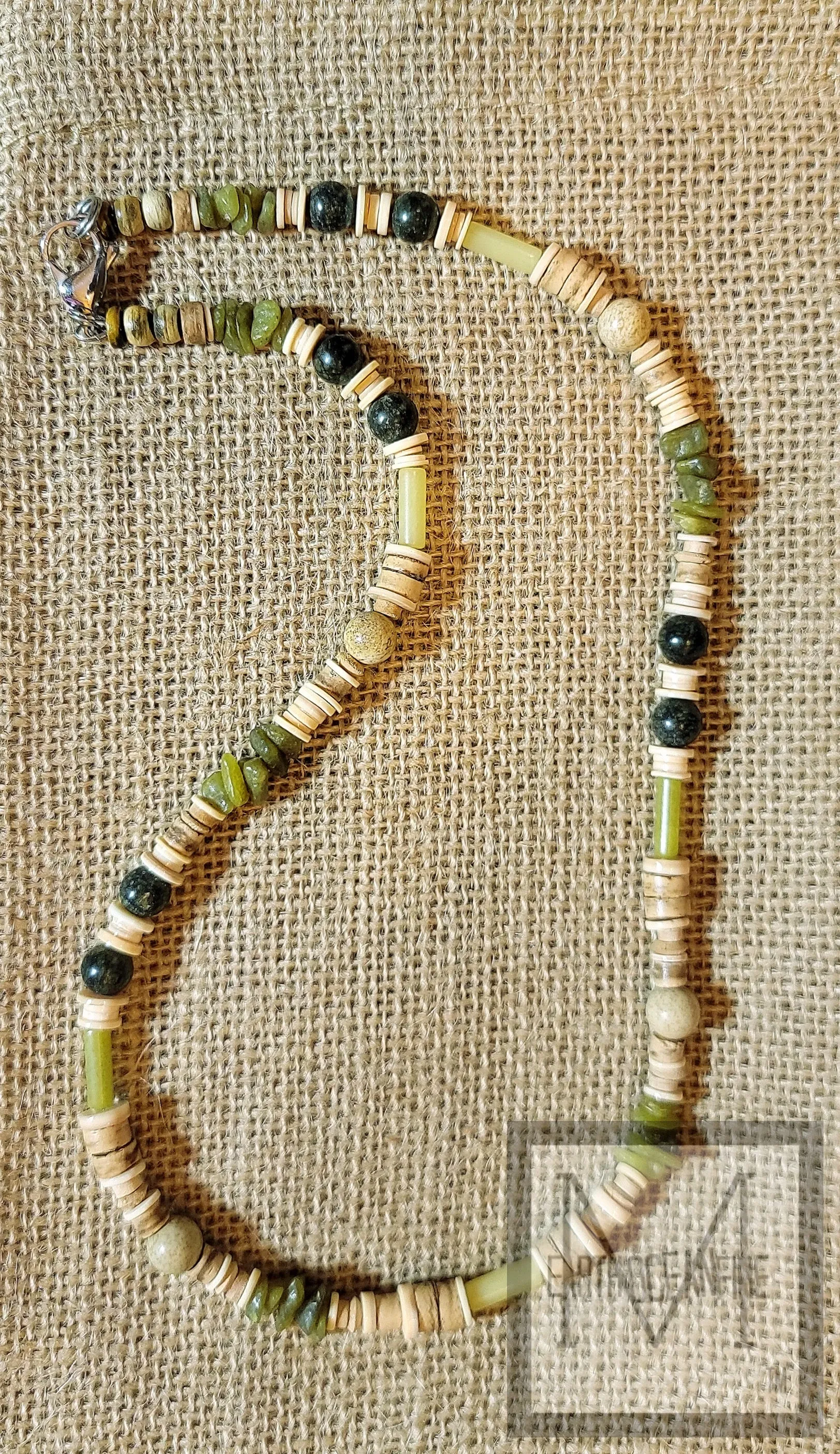 Men's Irish Jasper Jade Beaded Necklace