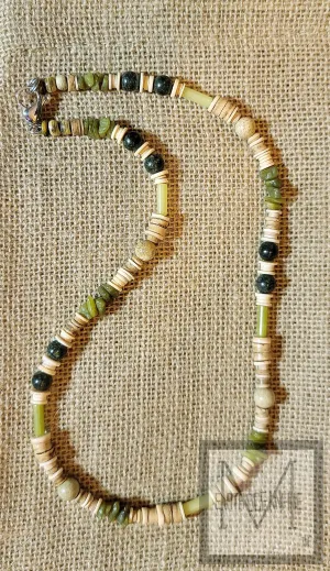 Men's Irish Jasper Jade Beaded Necklace