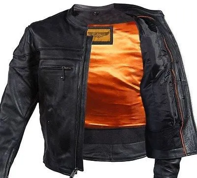 MEN'S MOTORCYCLE SCOOTER JACKET WITH WITH 2 GUN POCKETS & VENT
