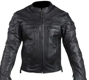 MEN'S MOTORCYCLE SCOOTER JACKET WITH WITH 2 GUN POCKETS & VENT