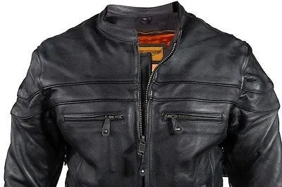 MEN'S MOTORCYCLE SCOOTER JACKET WITH WITH 2 GUN POCKETS & VENT