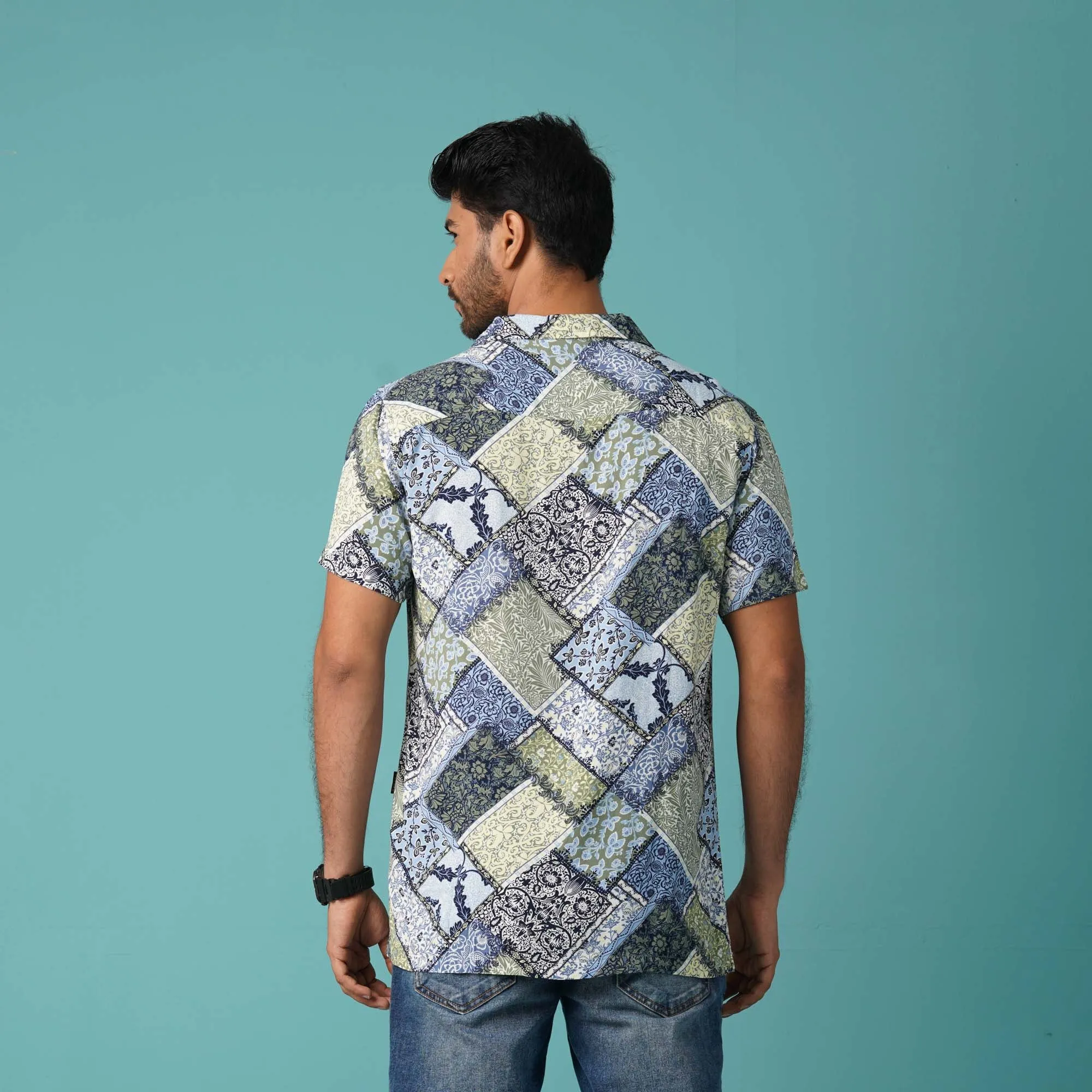 Mens Navy-White Hawaii Shirt