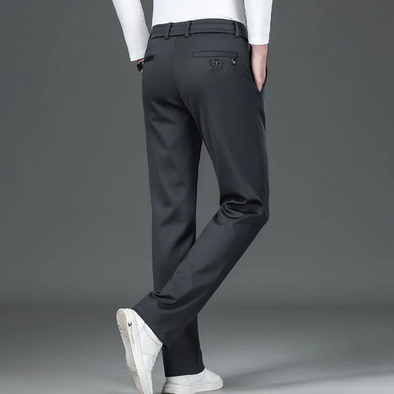 Men's Non-Iron Stretch Mercerized Cotton Casual Sports Pants