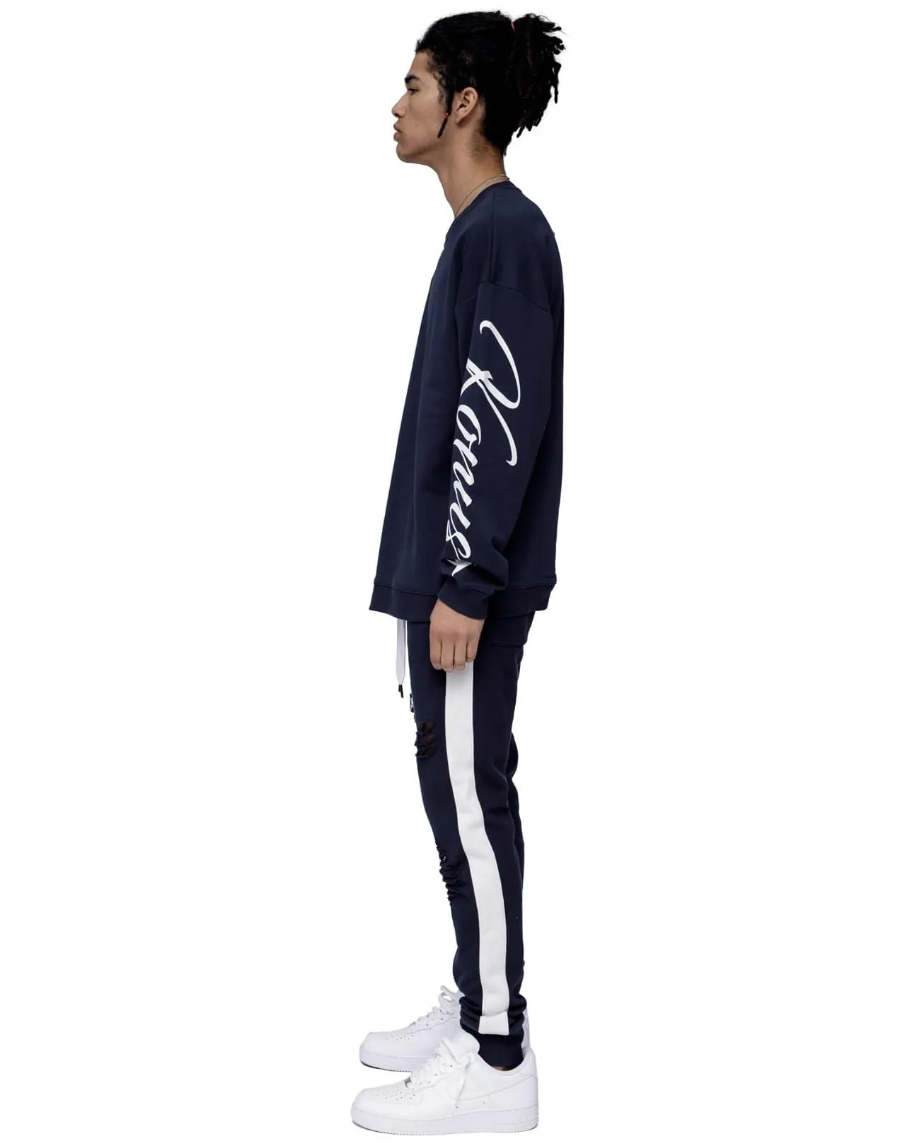Men's Oversized Zip Pocket Sweatshirt In Navy