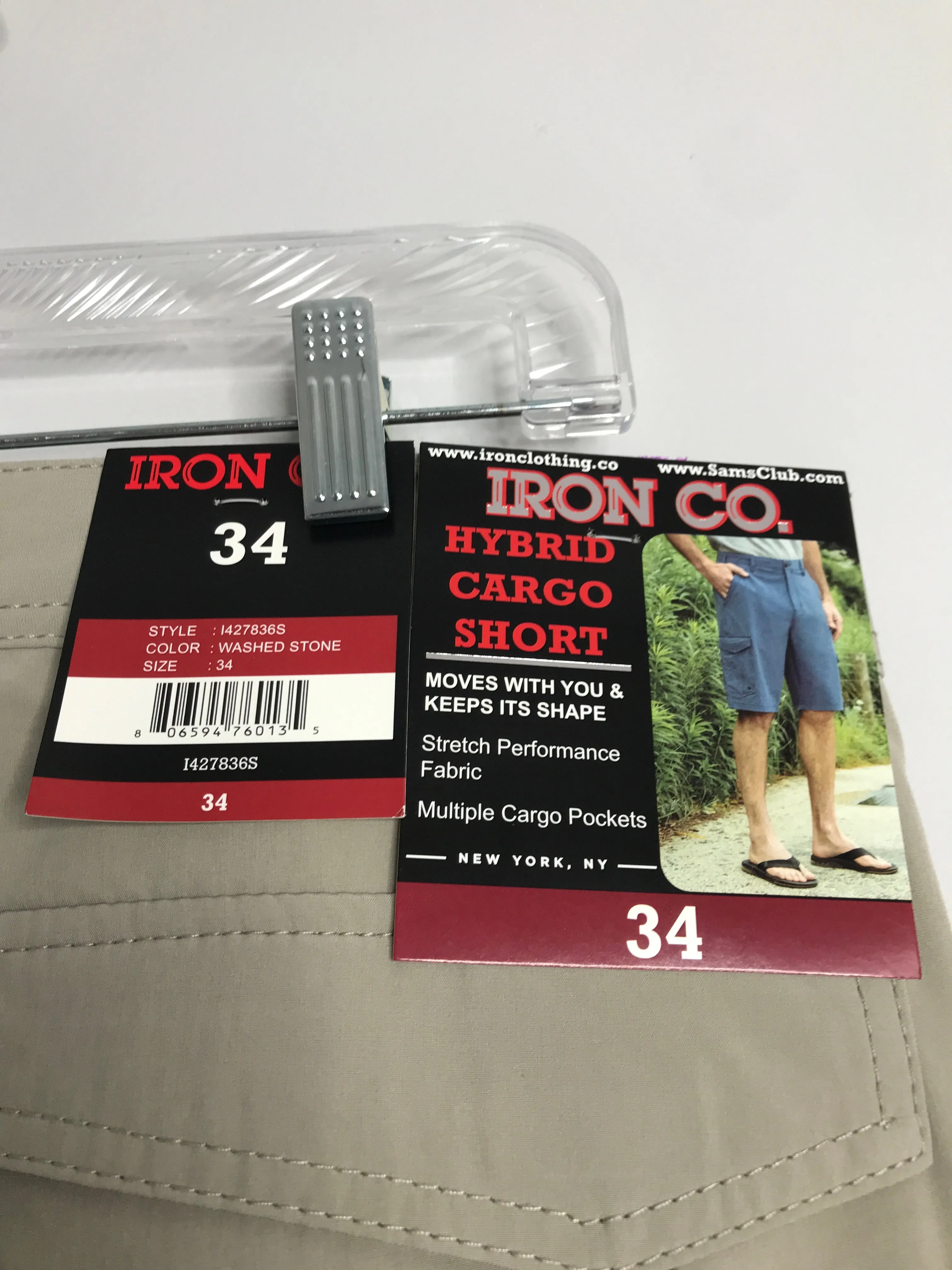 Mens Pant Size 34 Men's(MD) Khaki Iron Co. NWT Shorts