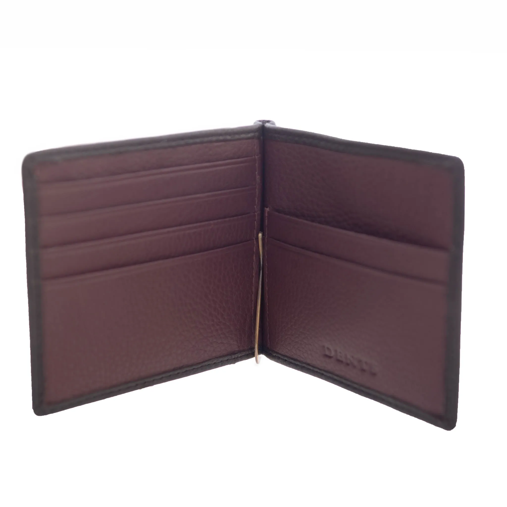 Men's Pebble Grain Leather Bifold Wallet with Money Clip and RFID Blocking
