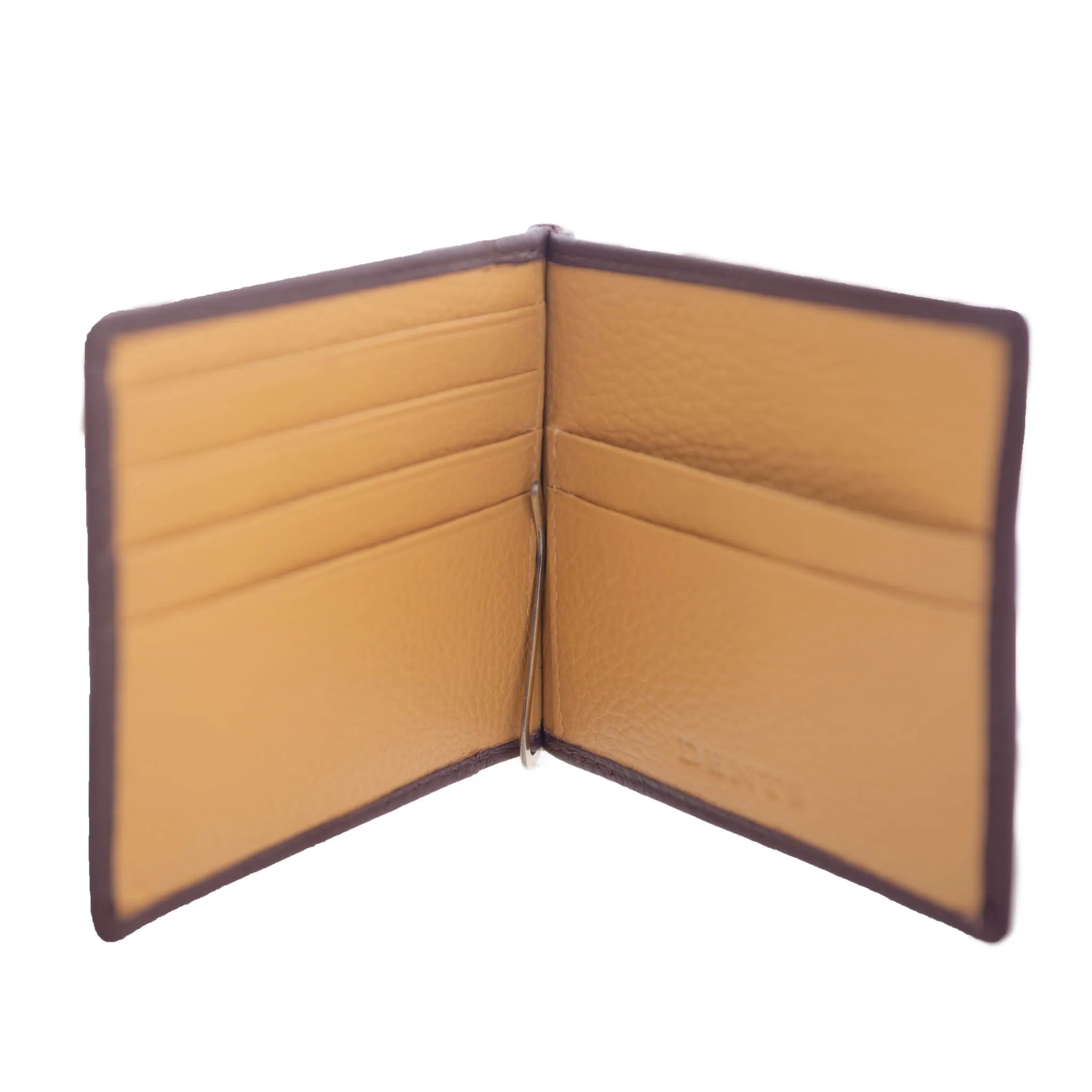 Men's Pebble Grain Leather Bifold Wallet with Money Clip and RFID Blocking
