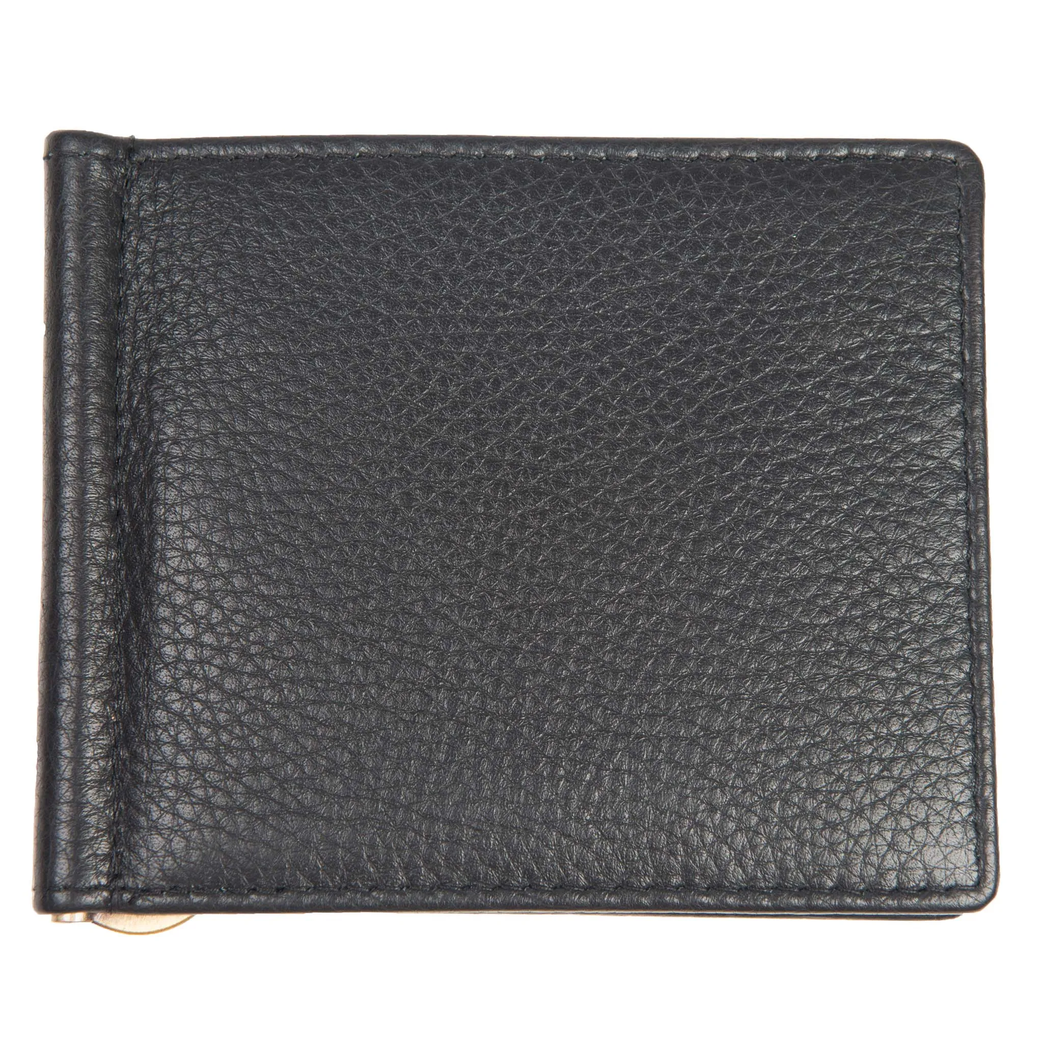 Men's Pebble Grain Leather Bifold Wallet with Money Clip and RFID Blocking
