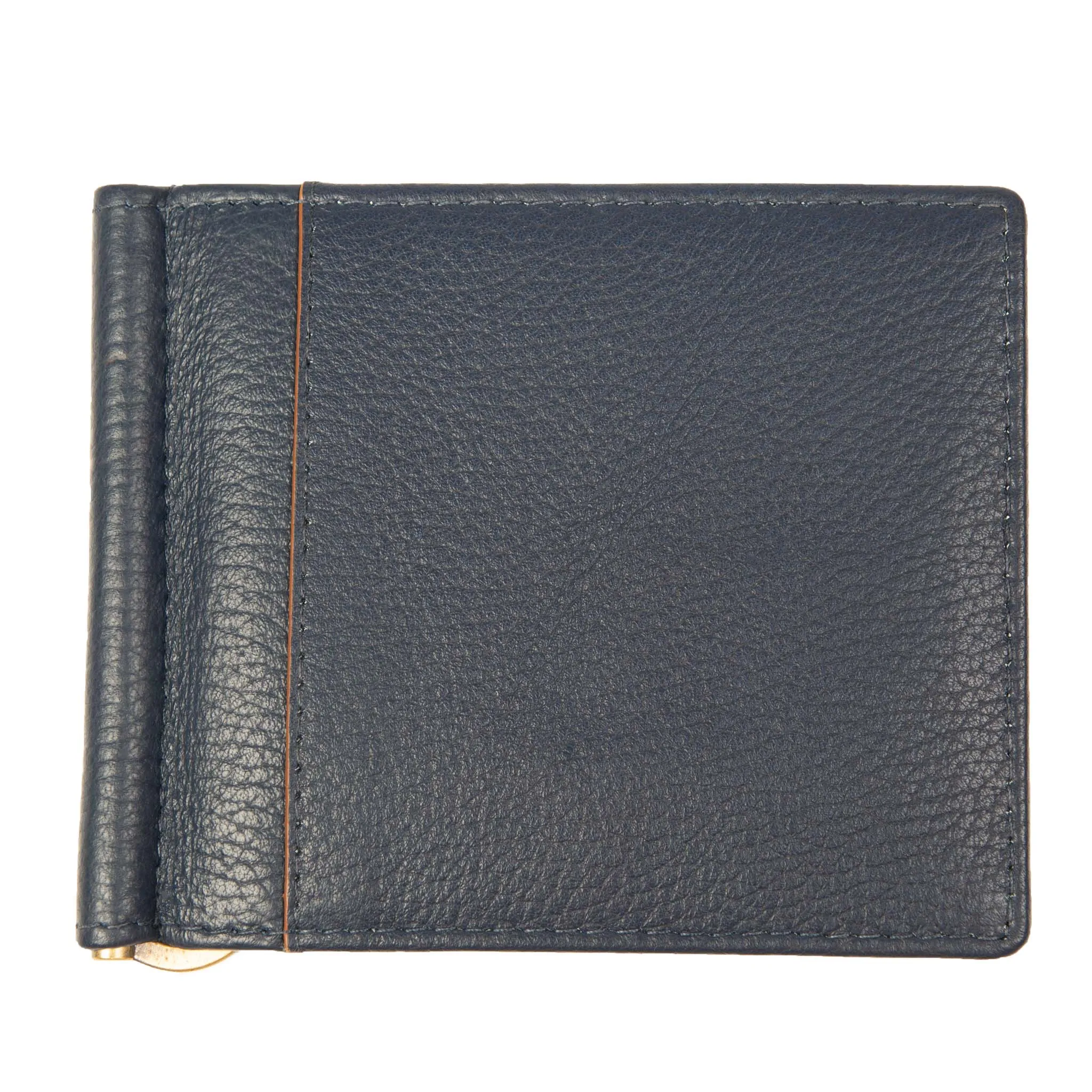 Men's Pebble Grain Leather Bifold Wallet with Money Clip and RFID Blocking