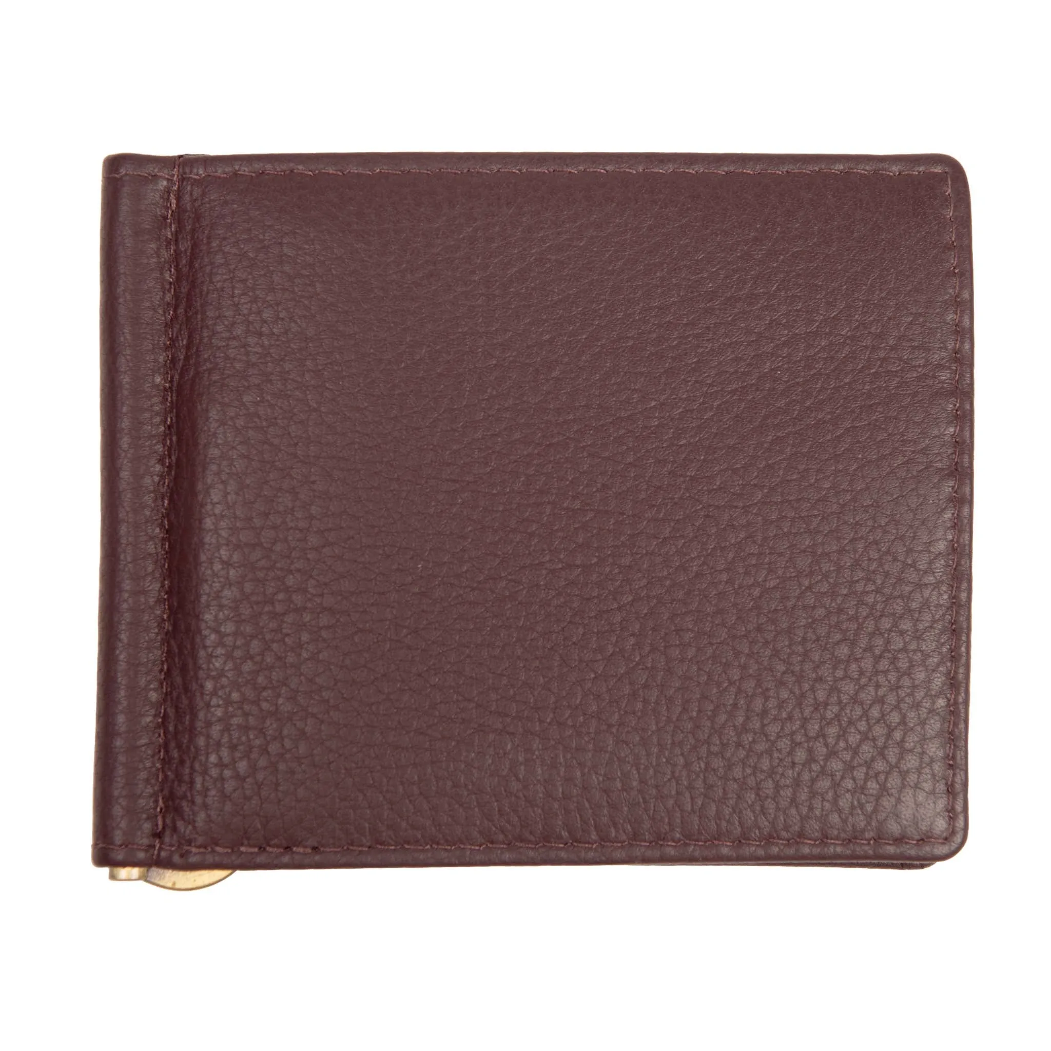 Men's Pebble Grain Leather Bifold Wallet with Money Clip and RFID Blocking
