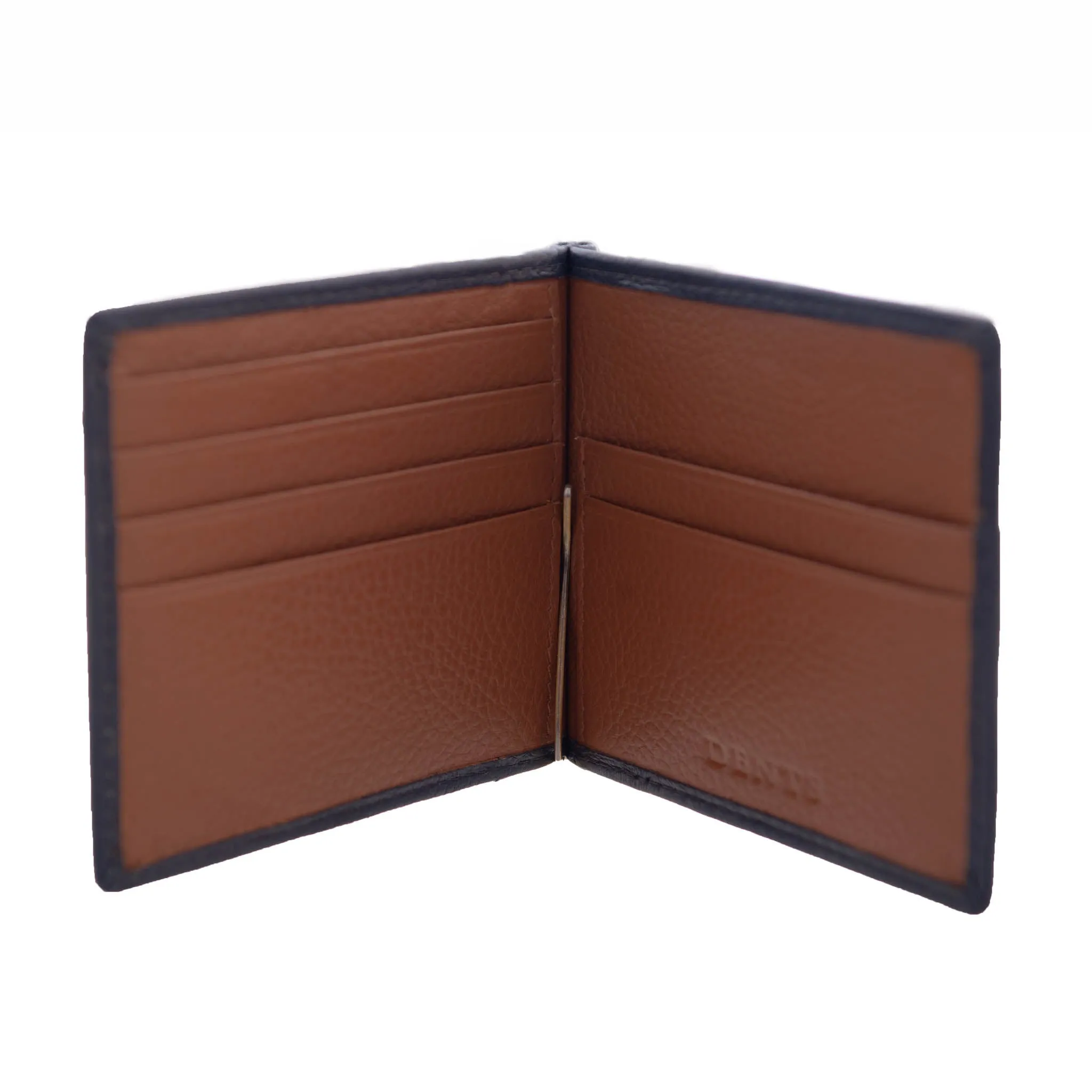 Men's Pebble Grain Leather Bifold Wallet with Money Clip and RFID Blocking